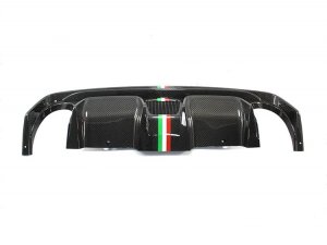FIAT 500 Rear Diffuser - Carbon Fiber -Dual Exit - 595 Style - EU Model - Italian Stripe